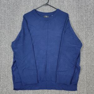 Tahari Sweater Womens XL Blue Long Sleeve Oversize Boxy Fit Knit Crewneck Tunic